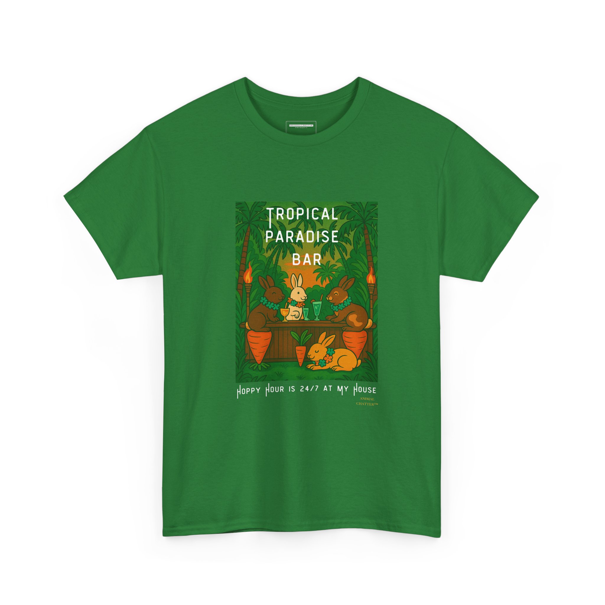 Bunny Hoppy Hour--Unisex Relaxed-Fit T-Shirt | Soft Garment-Dyed Cotton | Durable Seamless Design | S-4XL